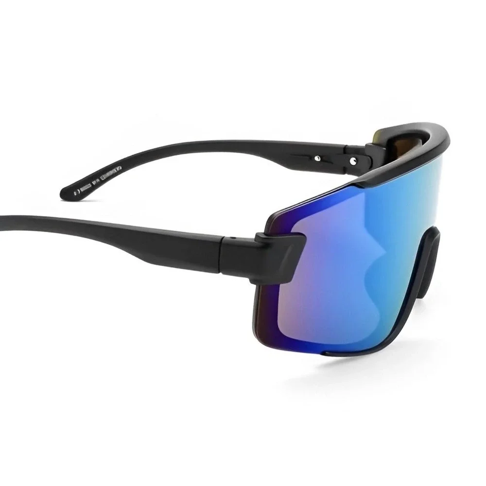 Oversized Shield Sunglasses Oceanic Blue Mirrored Lens Sport Wrap Shades Fashion